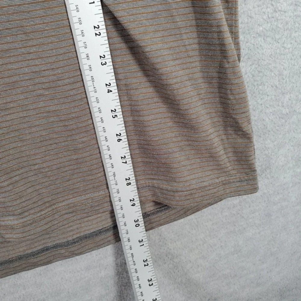 Royal Robbins Men Polo Shirt XL Brown Striped Hiking‎ Short Sleeve Collar